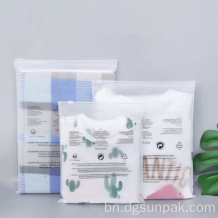 কাস্টম প্রিন্টেড ফ্রস্টেড জিপলক প্লাস্টিকের জিপ লক ব্যাগ